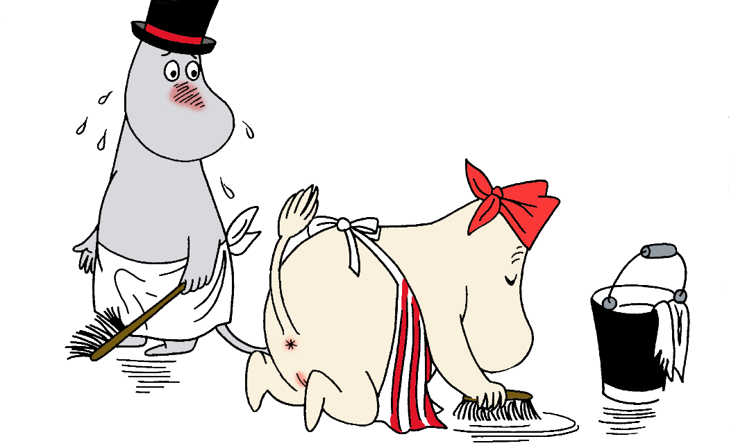 bucket cleaning cleaning_tool moominmamma moominpappa obese_female tagme the_moomins