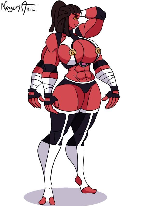 alien alien_girl athletic_female ben_10 big_breasts chaquetrix curvy_female curvy_figure female fourarms huge_breasts muscular muscular_female negum_akil red_skin taller_girl tetramand