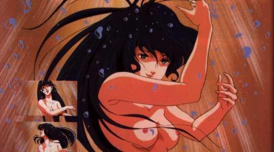 1girls 80s blue_hair breasts female human idol large_breasts light-skinned_female light_skin long_hair lynn_minmay macross nipples nude protoculture_addicts robotech screencap small_breasts super_dimension_fortress_macross