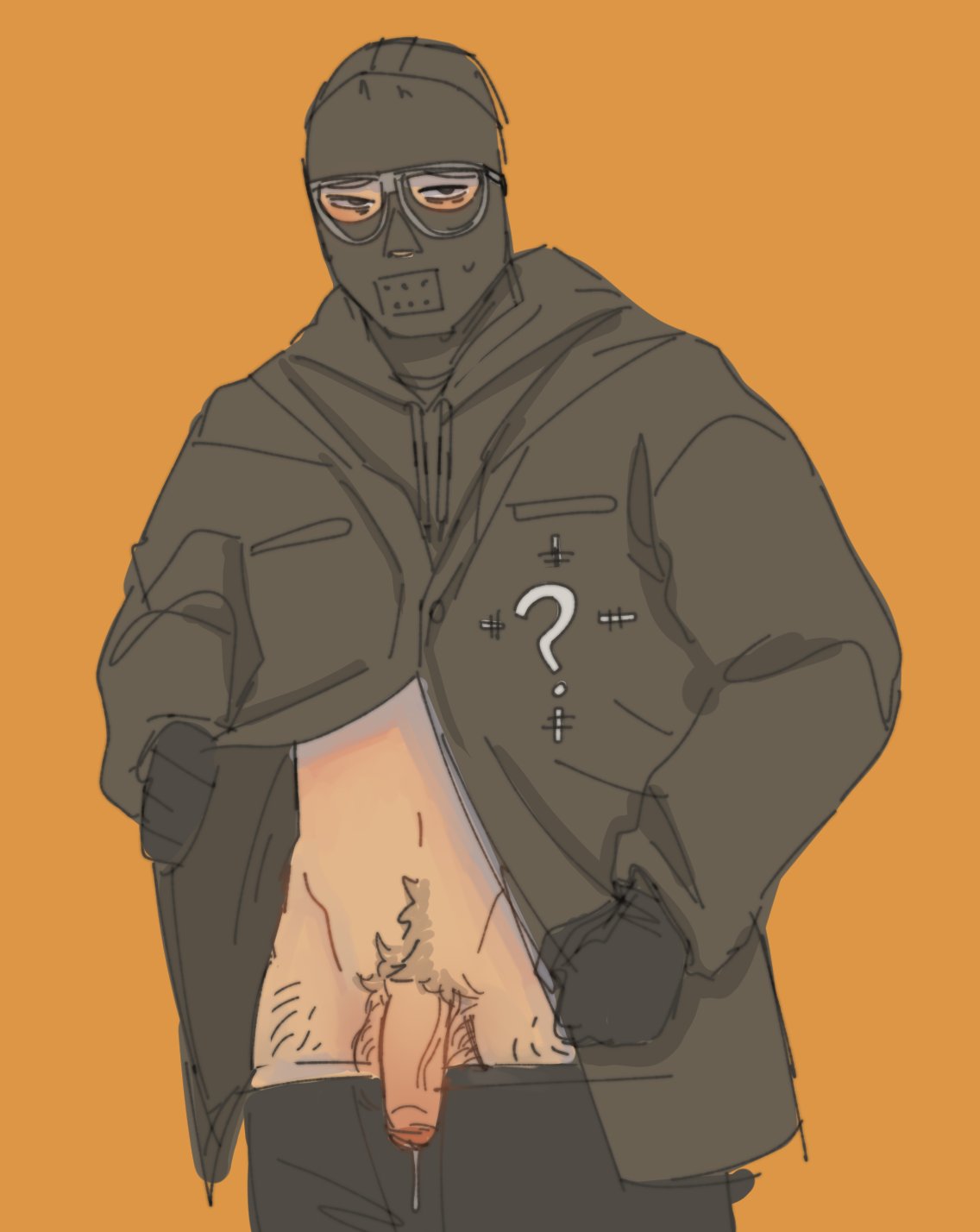 1boy, cum leaking, edward nashton, male, male only, partially clothed, partially clothed male, riddler, solo, solo male, the batman (2022), vykink