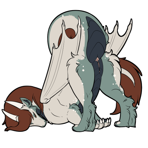 1girls anus dragon female female_only feral genitals mythological_creature mythological_scalie mythology presenting_hindquaters pussy scalie solo symrea telegram_sticker