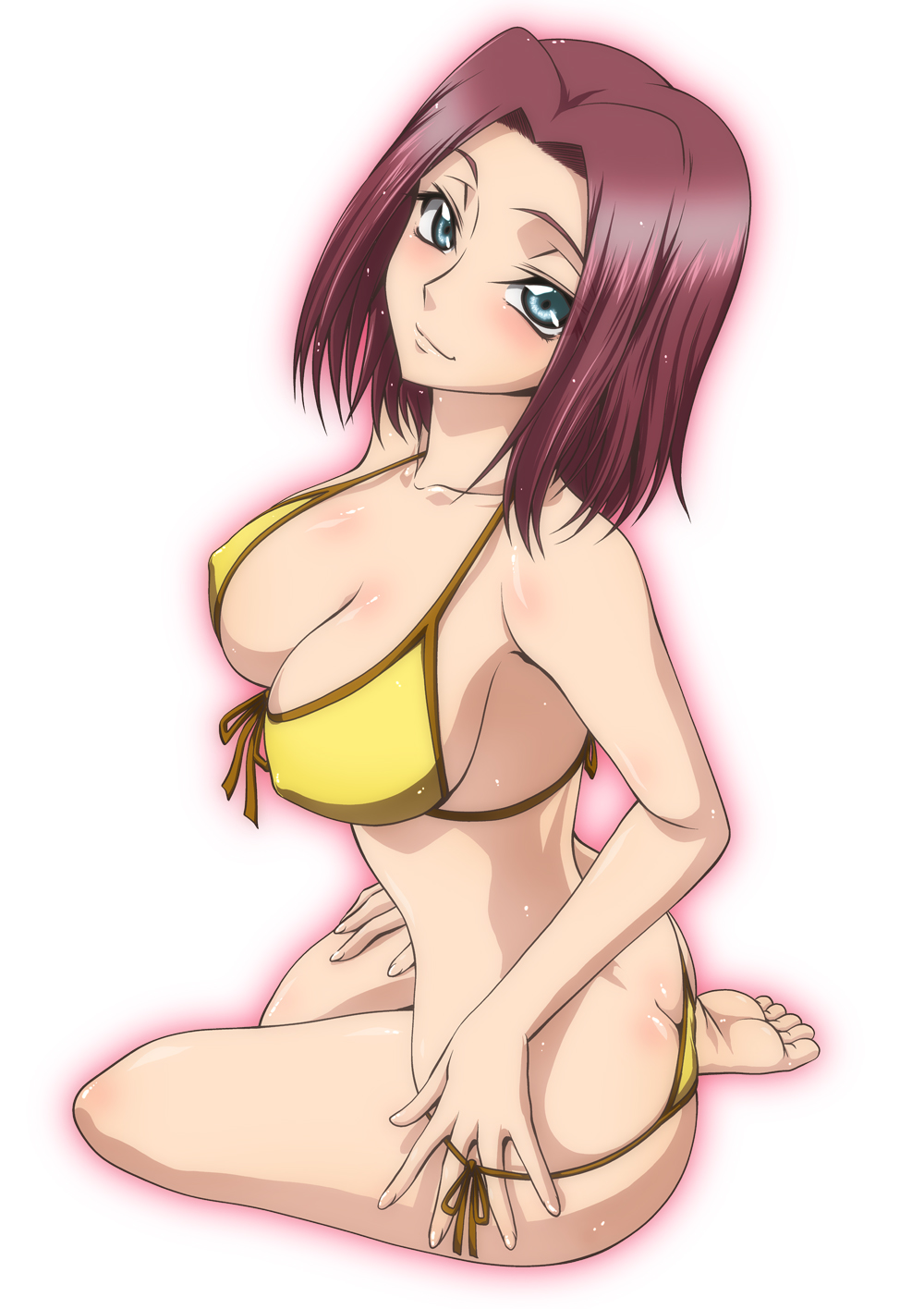 barefoot, big breasts, bikini, breasts, code geass, feet, female, kallen stadtfeld, swimsuit, tagme, toes