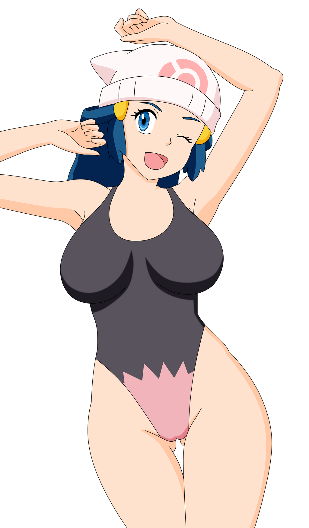 alpha_channel alternate_costume breasts dawn_(pokemon) female for_sticker_use nintendo open_mouth pervyangel png pokemon solo sticker_template tagme transparent_background transparent_png