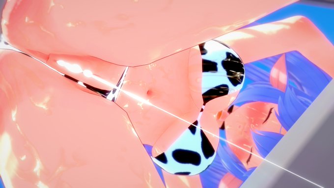 1girls big_breasts cow_girl cowkini cum_dripping_out_of_pussy cumming female indie_virtual_youtuber pussy_juice succuguts_(character) virtual_youtuber vtuber