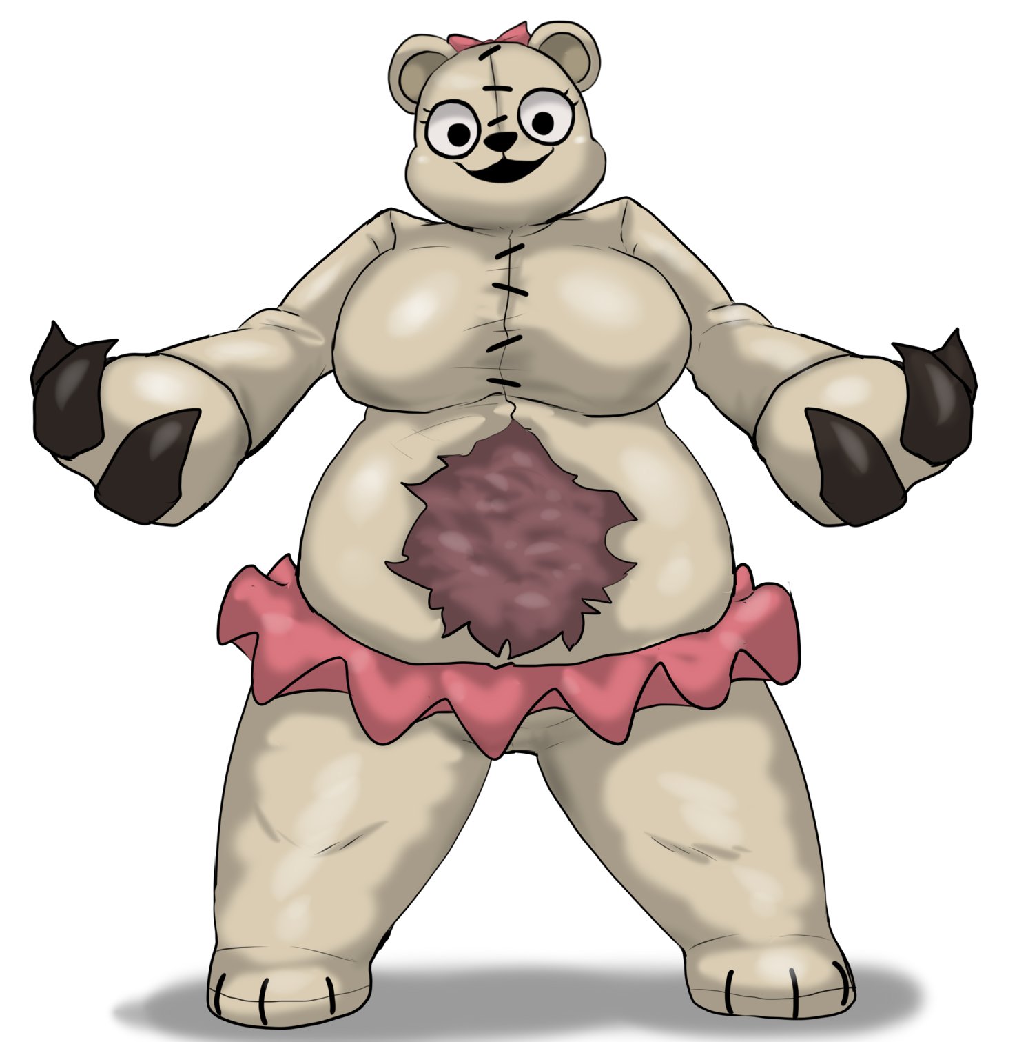 bearly burried, big breasts, big thighs, breasts, dark deception, dark deception: chapter 4, enigi09, female, furry, looking at viewer, mama bear (dark deception), nightmare waifu, plushie, plushie-like, thick thighs, video games