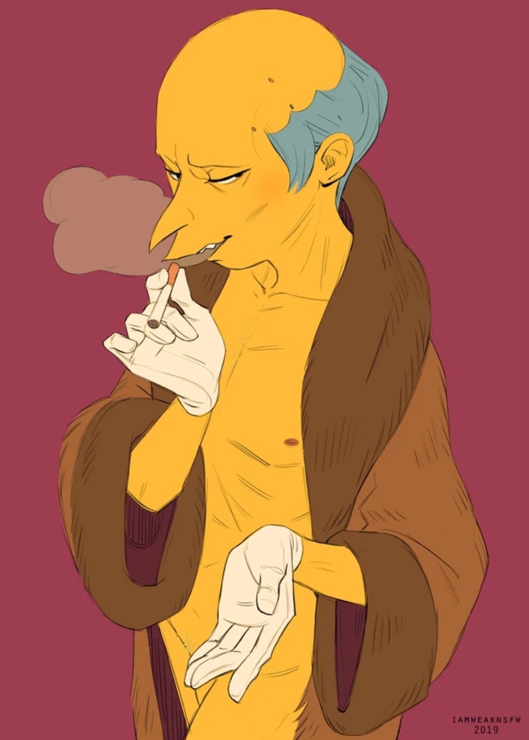 2022 gloves male male_only montgomery_burns mr_burns papilion smithers smoking the_simpsons