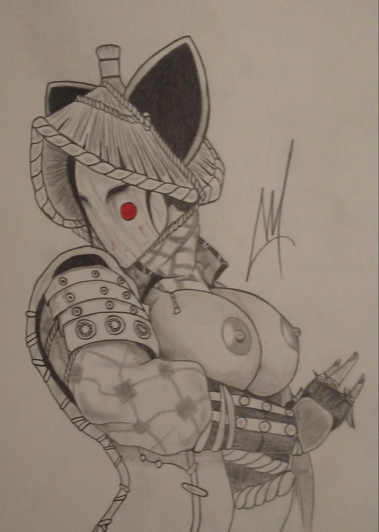 big_breasts for_honor helmet mask masked nipples nobushi sirchanceman