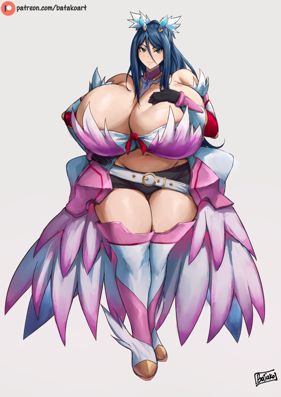 1girls, 2022, alternate breast size, atlus, batako, blue eyes, blue hair, breasts, cleavage, curvaceous, curvy, curvy body, curvy female, curvy figure, female, fire emblem, gigantic breasts, hips, idol, intelligent systems, long hair, matching hair/eyes, midriff, nintendo, oribe tsubasa, solo, solo female, solo focus, thick thighs, thighs, tokyo mirage sessions #fe, top heavy, venus body, voluptuous, wide hips