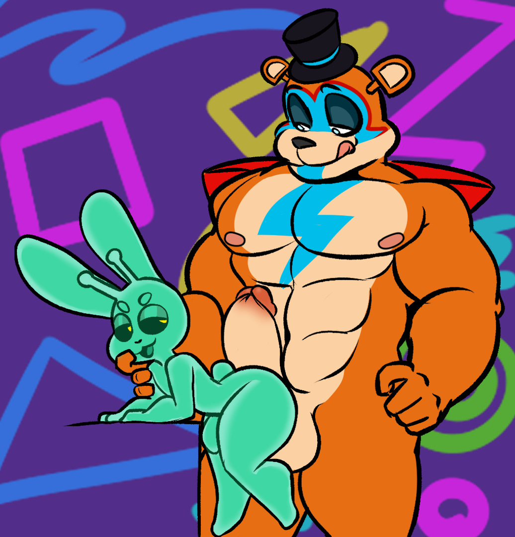 2022 abs al#3 animal_humanoid animatronic anthro ass backsack balls bear_animatronic big_balls big_butt big_muscles big_pecs big_penis blue_eyes clothing colored digital_media_(artwork) duo eljelicsnsfw erection excited eye_contact eyeshadow five_nights_at_freddy's five_nights_at_freddy's:_security_breach genitals glamrock_freddy_(fnaf) grabbing_from_behind half-closed_eyes hat headgear headwear humanoid lagomorph large_pecs leporid looking_at_another machine makeup male male/male male_only mammal mammal_humanoid muscular muscular_anthro muscular_male narrowed_eyes nipples nude open_mouth ornyrabi77 pecs penis rabbit robot scottgames sex smile therabit thick_thighs tongue tongue_out top_hat ursid ursid_humanoid video_games wide_hips