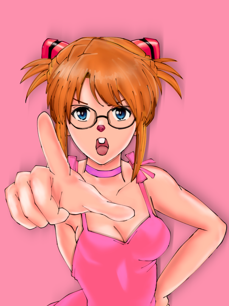 1girls 2d 2d_(artwork) 2d_artwork 5_fingers alternate_version_available asuka_langley_sohryu background bare_shoulders blue_eyes boobs breasts clothed clothed_female cosplay digital_art digital_drawing digital_drawing_(artwork) digital_media digital_media_(artwork) digital_painting_(artwork) eyebrows eyelashes eyes female female_only fingers glasses hair hand_on_hip looking_at_viewer loopy_(pororo) loopy_(pororo)_(cosplay) loopy_plushie neon_genesis_evangelion neopn_genesis_evangelion nose nsfw_version_available open_mouth pink_background pink_dress pink_skirt pororo_the_little_penguin sfw_version skirt sleeveless sleeveless_dress solo sundress teeth teeth_visible tits tongue