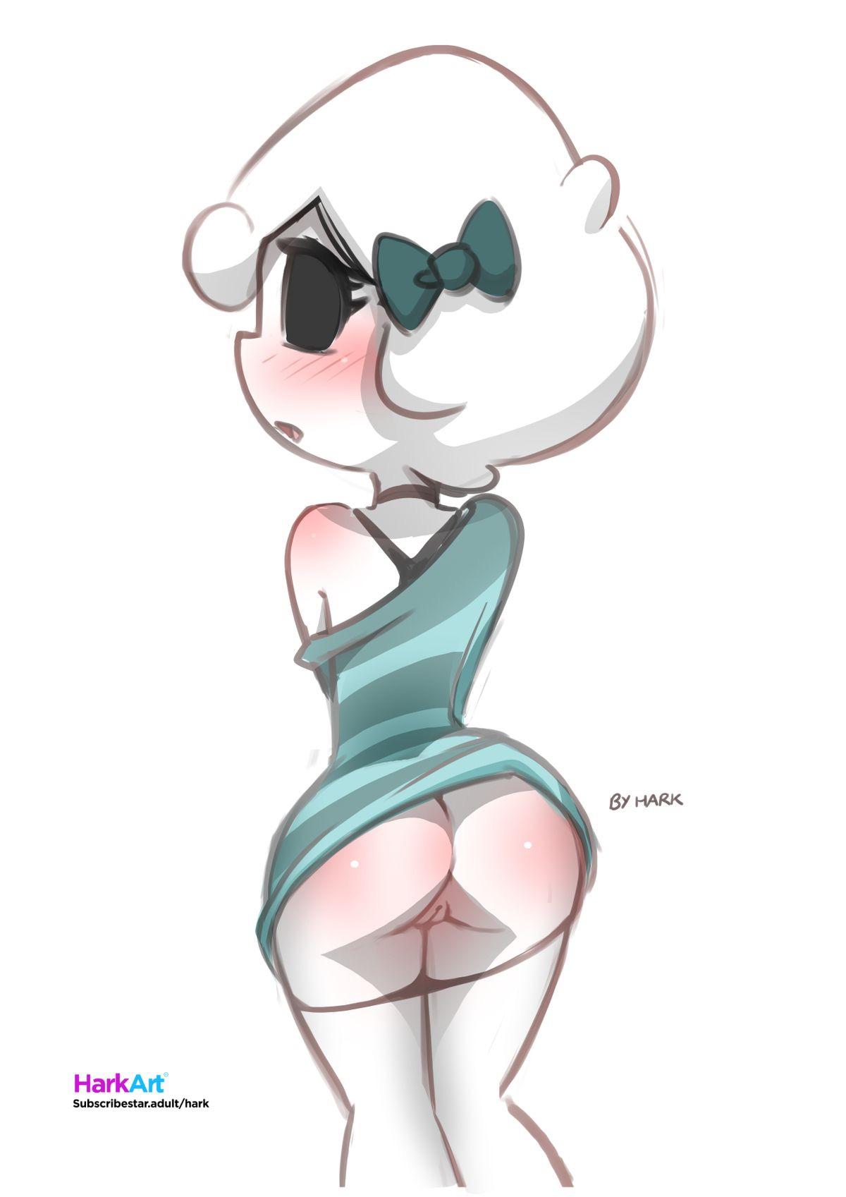 1girls ass back_view blush dress female_only harkart human humanized masami_yoshida no_panties the_amazing_world_of_gumball the_amazing_world_of_gumball_(human) thighhighs white_body white_hair white_skin young