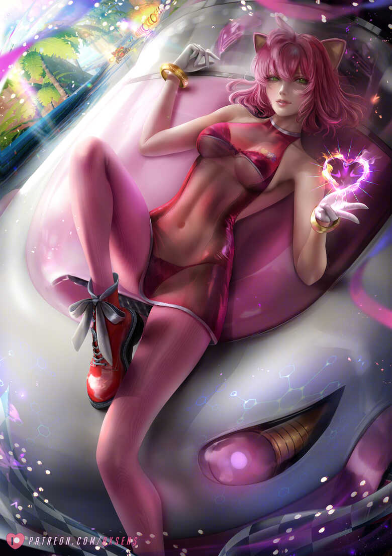 1girls amy_rose axsens breasts e-123_omega female female_focus female_only high-angle_view humanized pink_hair sega solo solo_female sonic_(series) sonic_the_hedgehog_(series)