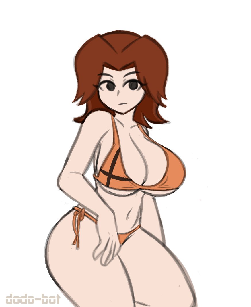 1girls 2d big_breasts bikini disinterested dodo-bot emotionless empty_eyes expressionless female female_only looking_at_viewer mii mii_gunner mii_gunner_(smash_4) mob_face nintendo shoulder_length_hair solo super_smash_bros. super_smash_bros._for_nintendo_3ds_and_wii_u tagme thick_thighs