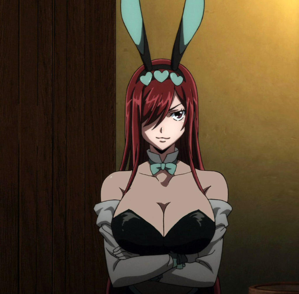 1girls big_breasts breasts bunny_ears bunny_girl bunny_suit bunnysuit collarbone erza_scarlet fairy_tail fairy_tail:_dragon_cry female large_breasts long_ears long_hair red_hair screencap screenshot seductive seductive_eyes seductive_look seductive_mouth seductive_pose seductive_smile smile very_long_hair