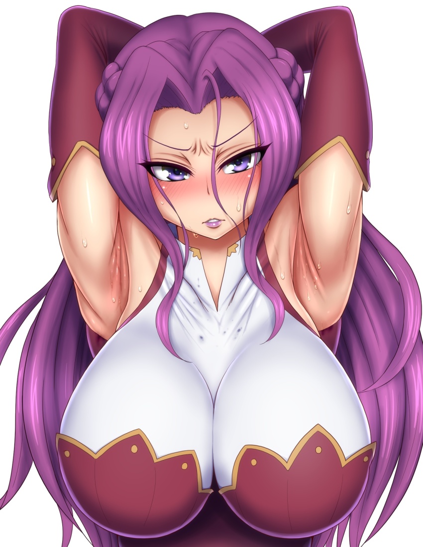 armpits, breasts, code geass, cornelia li britannia, female, female focus, highres, large breasts, ponpo, ponponmaru, purple hair