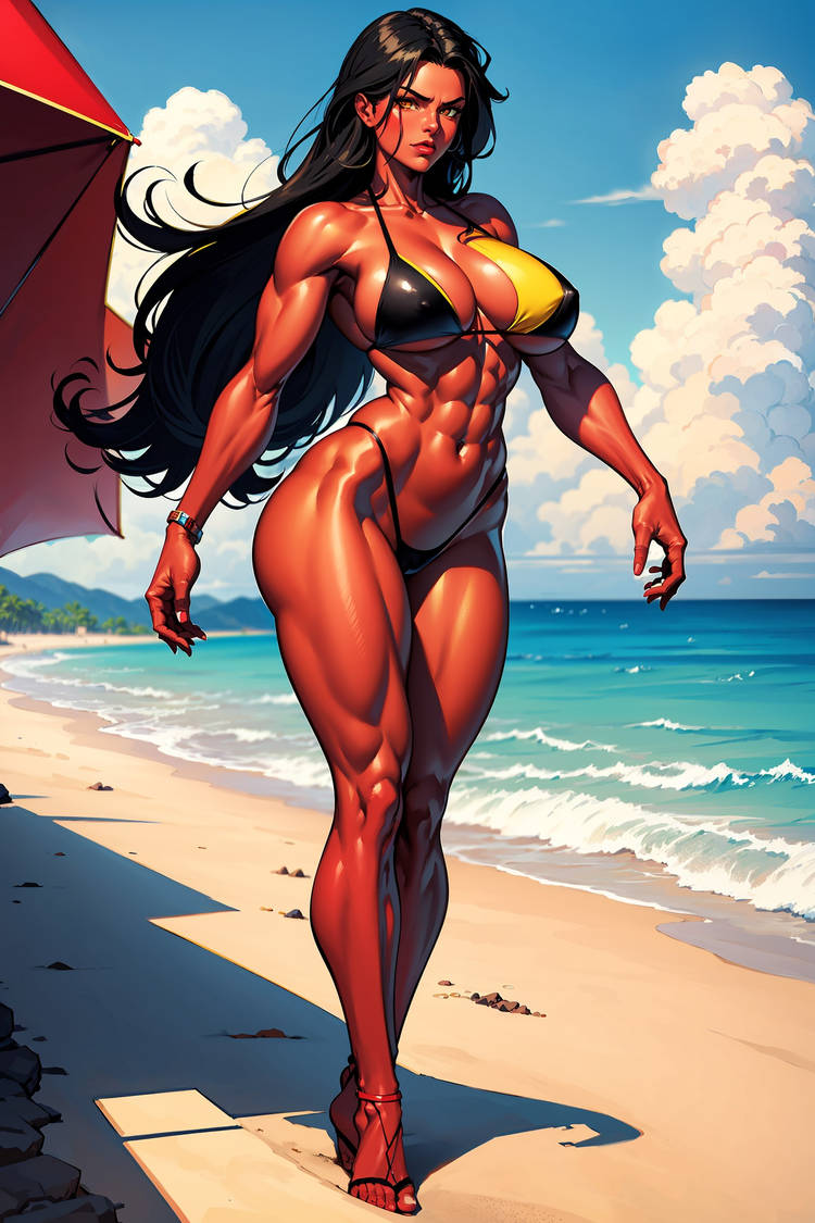 1girls abs ai_generated betty_ross big_breasts bikini breasts female female_only hulk_(series) large_breasts marvel marvel_comics muscles muscular muscular_arms muscular_female red_hair red_she-hulk red_skin solo solo_female swimsuit thick_thighs vitoryt