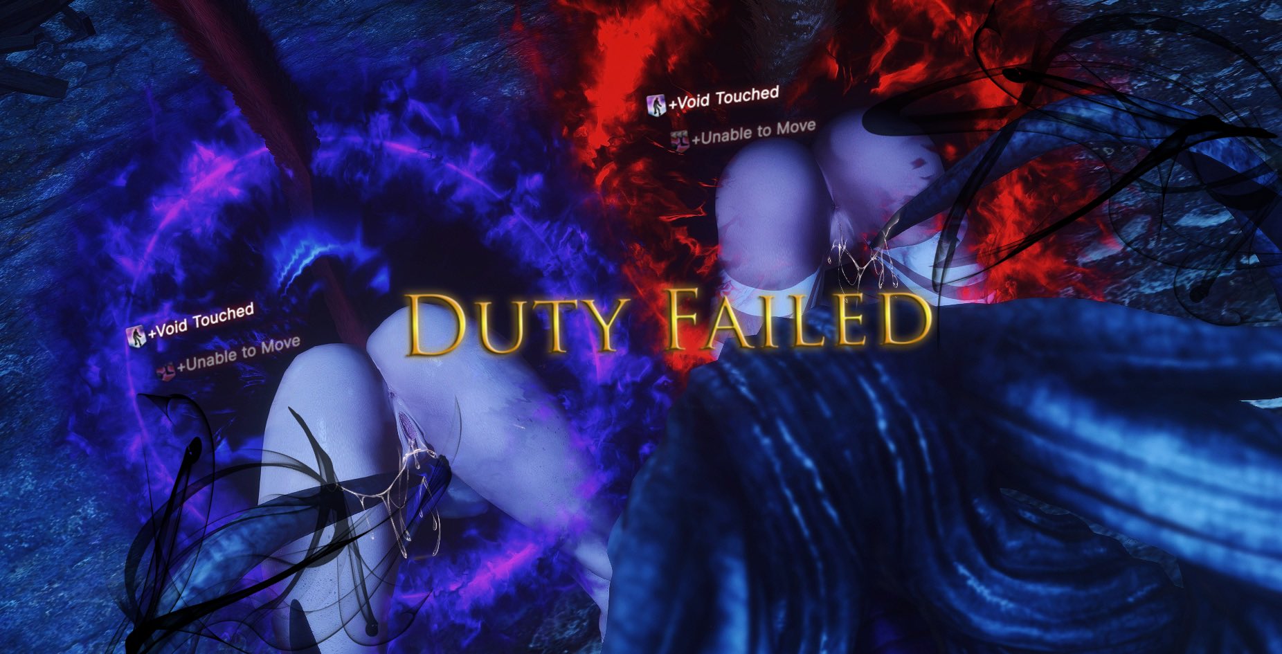3d, bound, debuff, duty failed, female, final fantasy xiv, forced, gpose (ffxiv), malomiqo, monster, portal sex, rape, rear view, restrained, status effect, stuck, tagme, tentacle, tentacle monster, tentacle rape, trapped