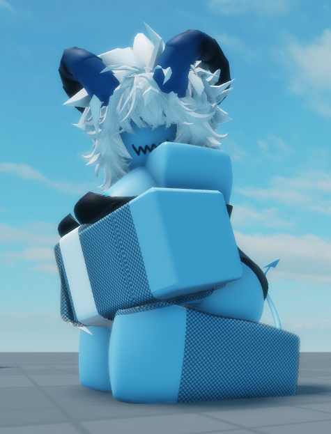 1girls 3d bunnysuit demon demon_girl demon_horns hecahhte kneeling looking_at_viewer roblox robloxian sole_female tagme