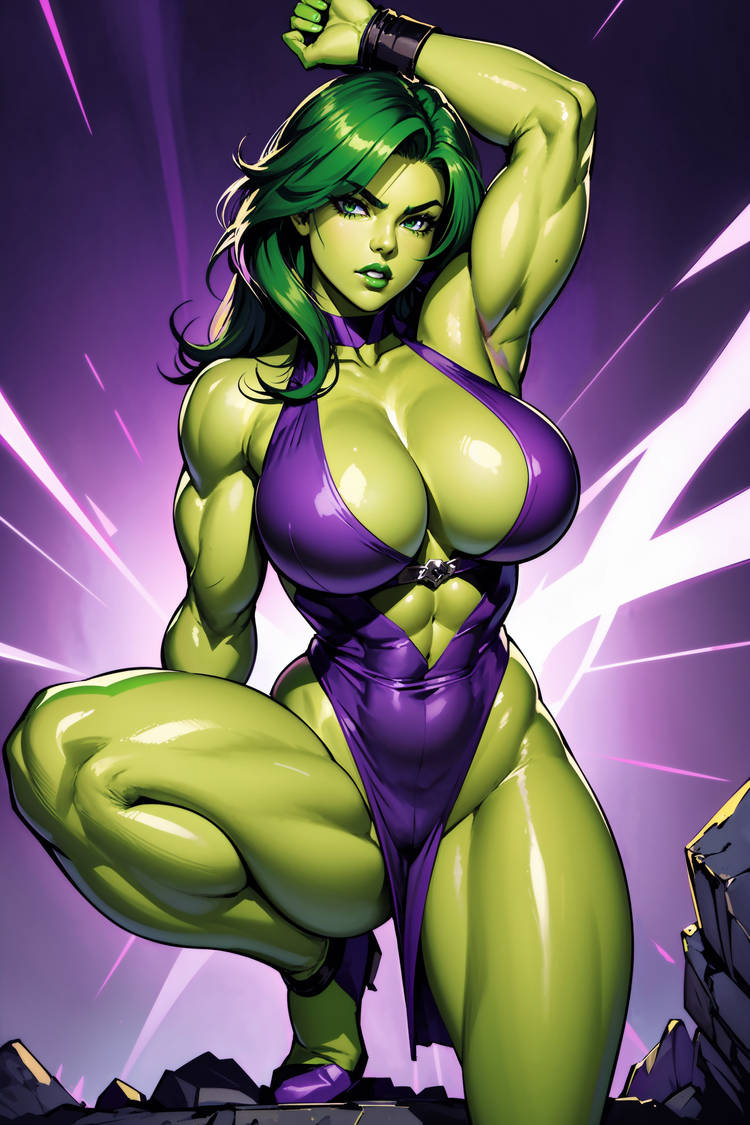 1girls abs ai_generated big_breasts busty cleavage dress female female_only green-skinned_female green_body green_eyes green_hair green_lips green_skin huge_breasts hulk_(series) large_breasts long_hair marvel marvel_comics muscles muscular muscular_arms muscular_female she-hulk solo solo_female thick_thighs vitoryt