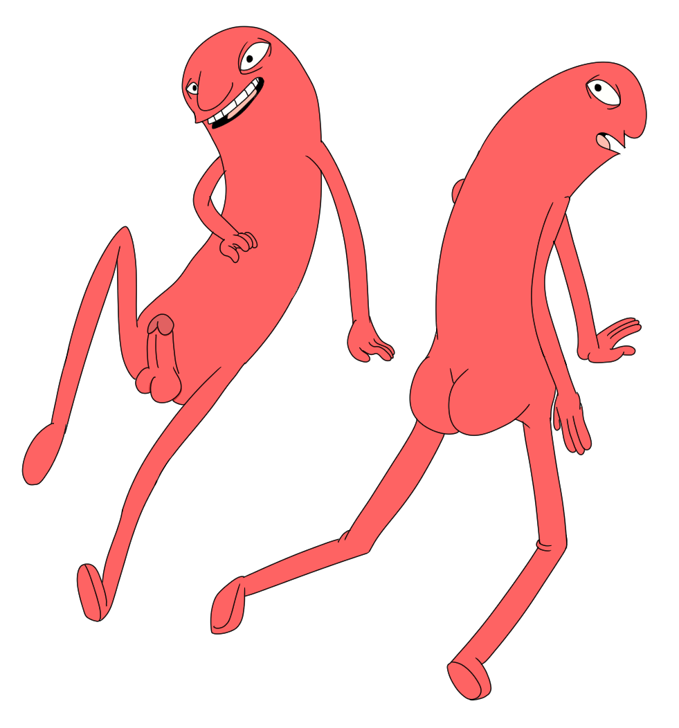 adult_swim alan_(smiling_friends) ass cartoon_pecker circumcised erection kerorak looking_back male male_only no_humans open_mouth smiling_friends solo stiffy transparent_background