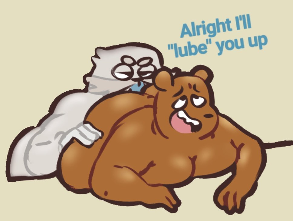 bottomnok cartoon_network furry gay grizzly_(wbb) licking_ass lube ralph_(wbb) we_bare_bears yaoi