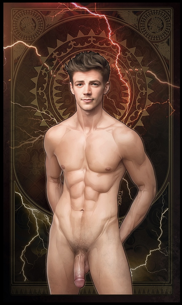 1boy abs balls ballsack barry_allen brown_hair celebrity dc dc_comics foreskin foreskin_folds fuhrerdoodles fully_retracted_foreskin grant_gustin human intact lean_muscle male male_nipples male_only male_pubic_hair muscles muscular_male nude_male pecs penis scrotum semi-erect smirk smooth_skinned_male solo superhero testicles the_flash the_flash_(series) uncut veiny_penis