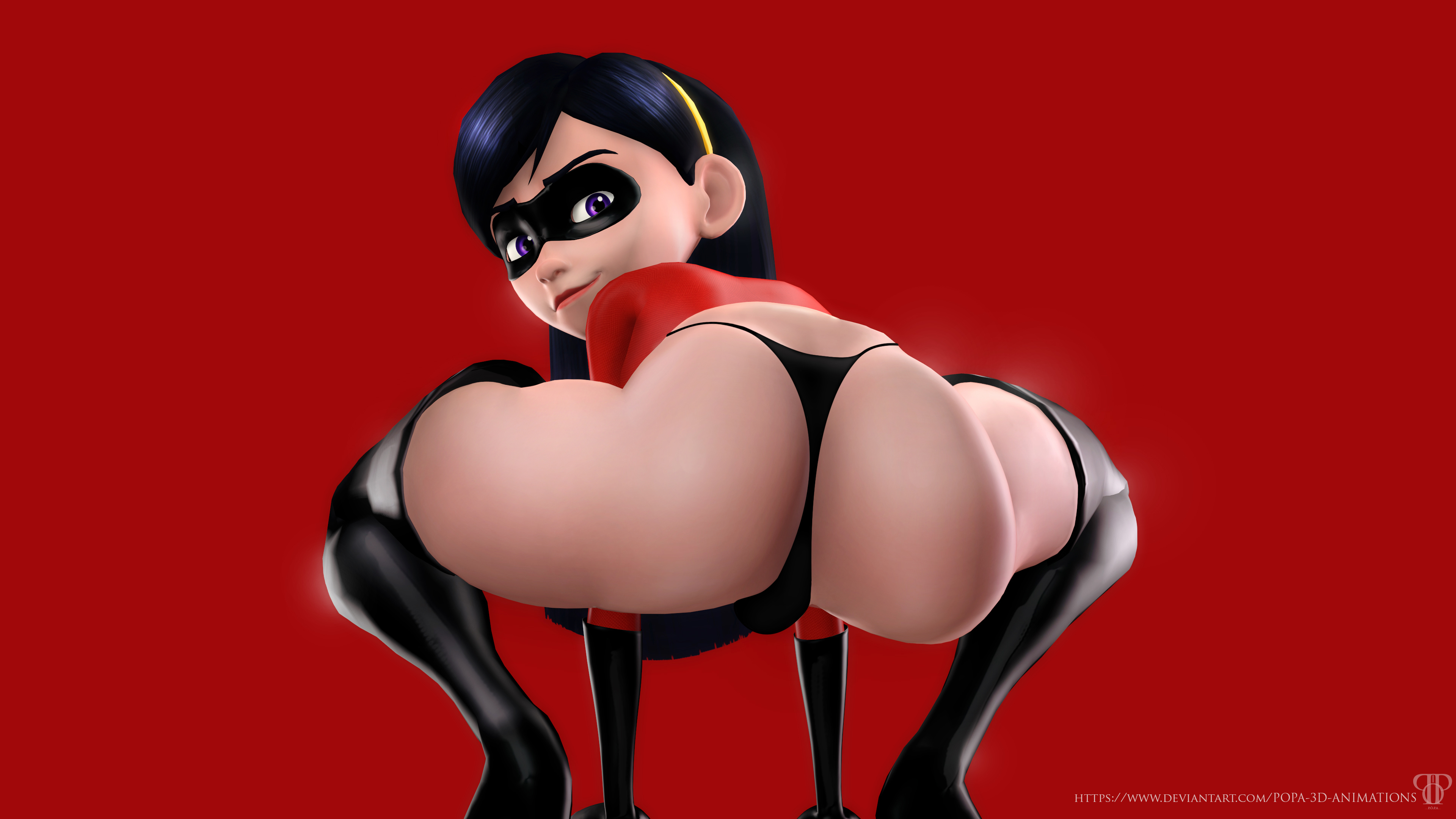 1girls, 3d, amanda sparkle, ass, big ass, boots, disney, female, female only, pixar, popa 3d animations, sfm, smooth skin, solo, source filmmaker, the incredibles, twerking, violet parr