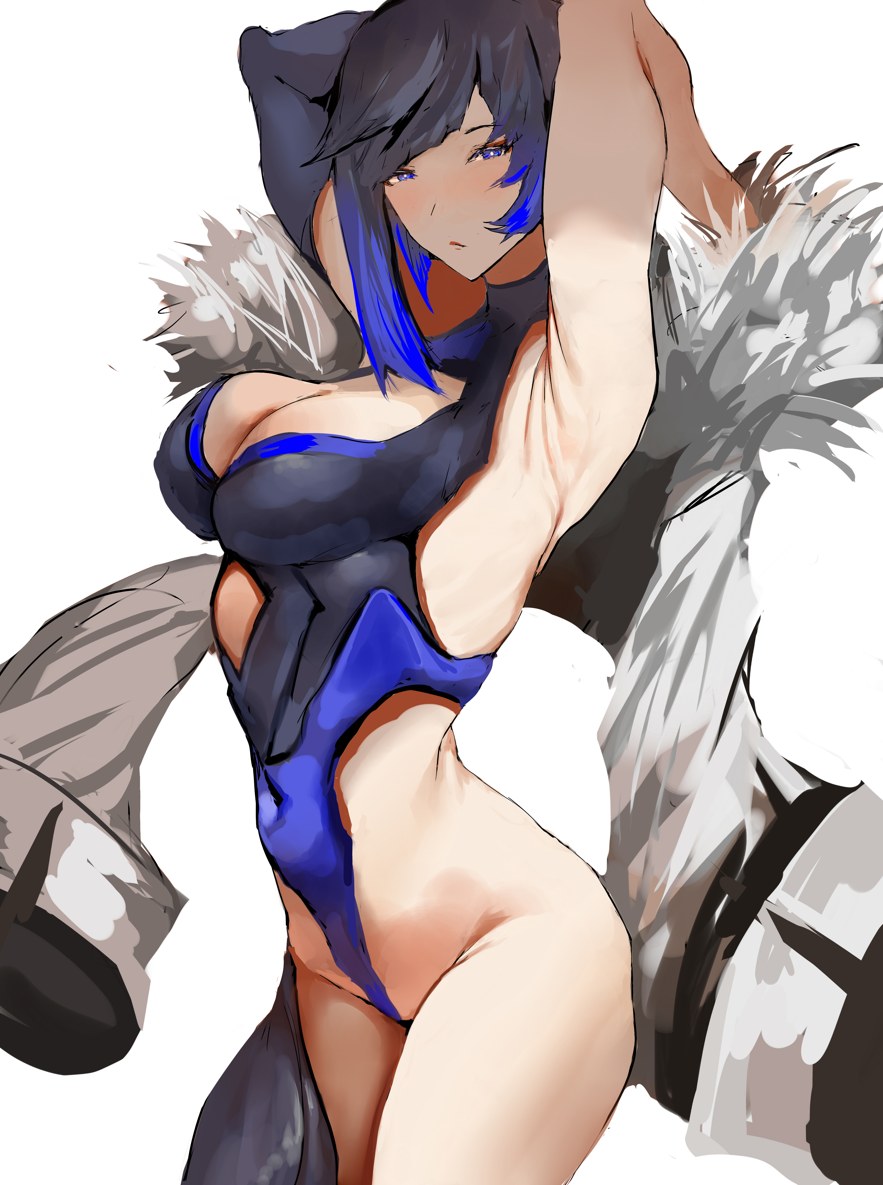 armpits, female, genshin impact, olalehee (artist), tagme, yelan (genshin impact)