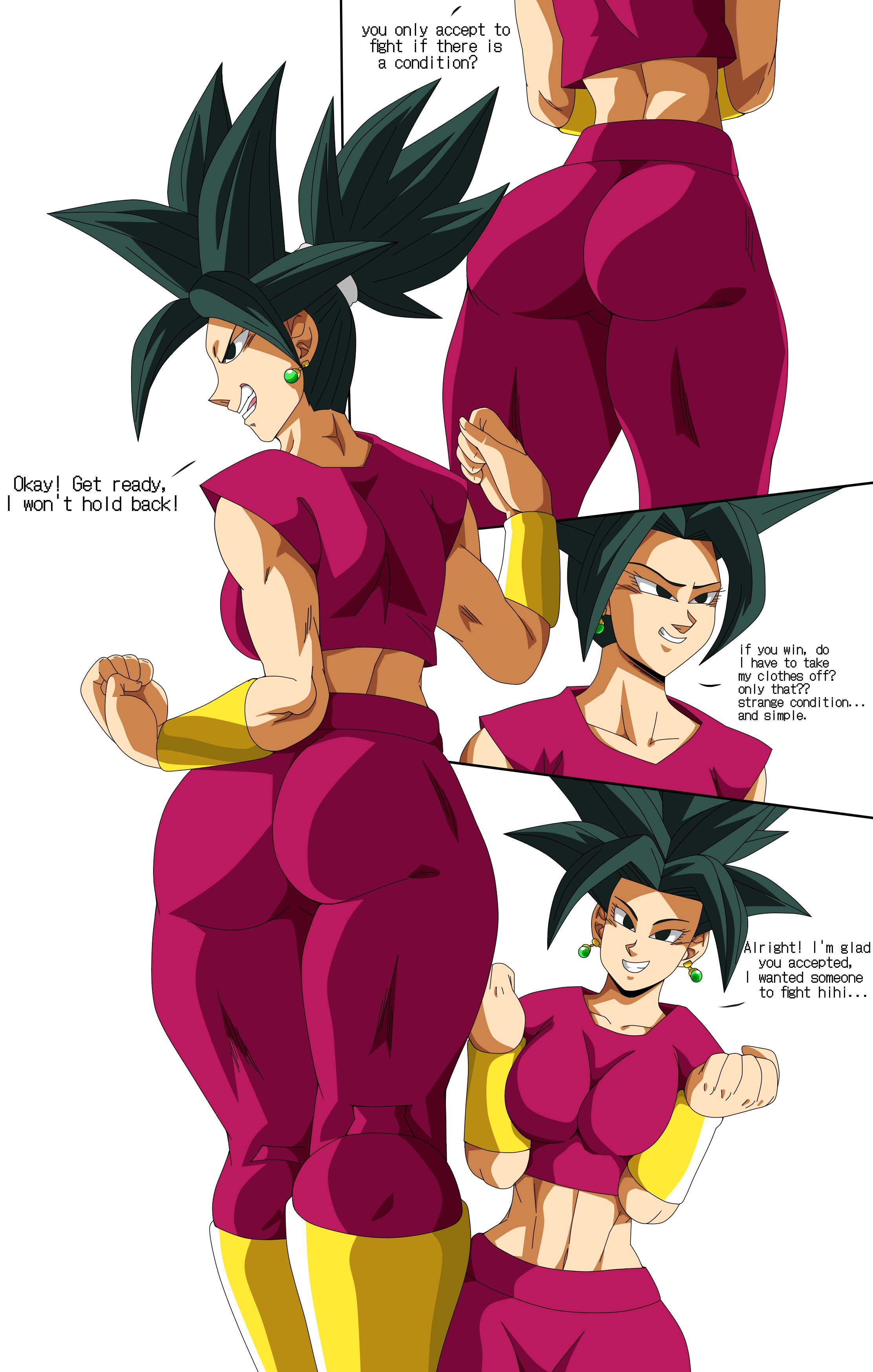 1girls, absurd res, ass, athletic, athletic female, back view, big ass, breast press, breasts, charge sol, comic, dialogue, dragon ball, dragon ball super, female, female saiyan, green hair, hi res, kefla, leggings, muscular, muscular female, saiyan, shounen jump, sideboob, tagme, thick ass, thick legs, thick thighs, thighs, universe 6, universe 6/universe 7
