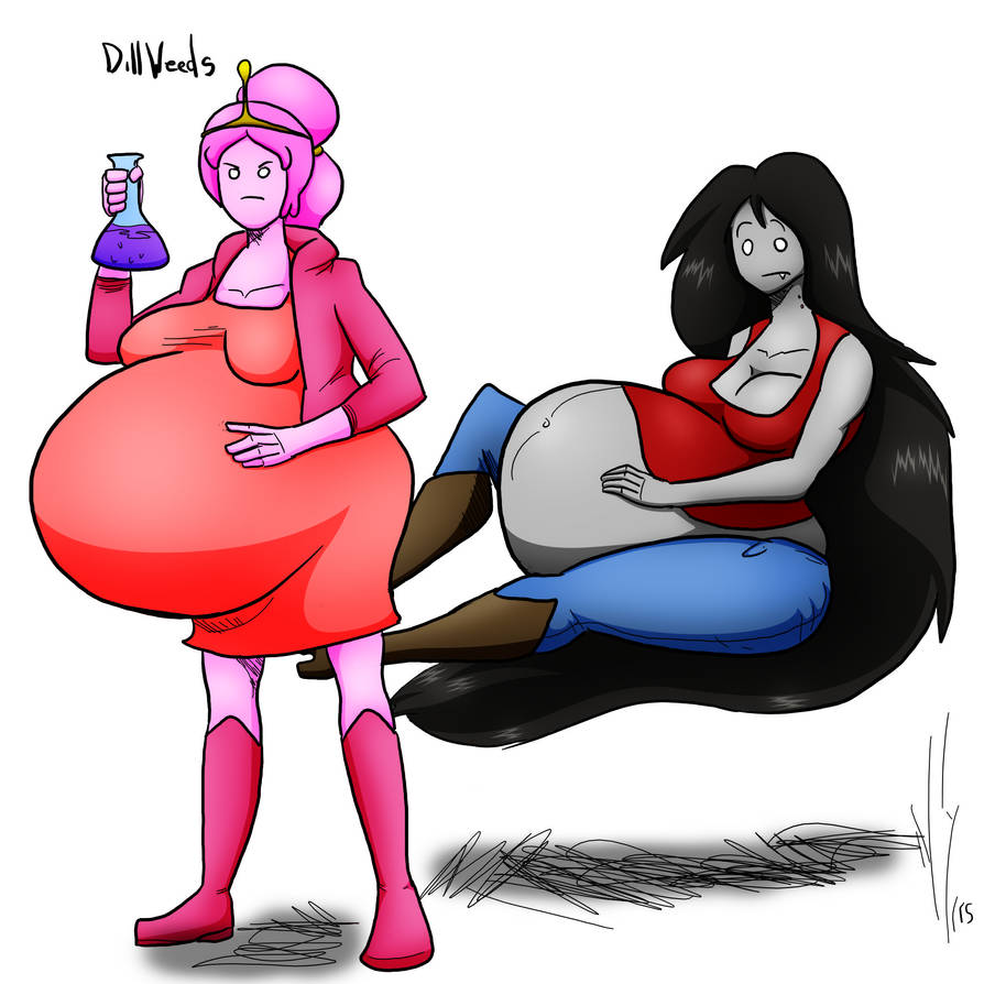 adventure_time bonnibel_bubblegum marceline marceline_abadeer multiple_girls multiple_pregnancies pregnant princess_bubblegum