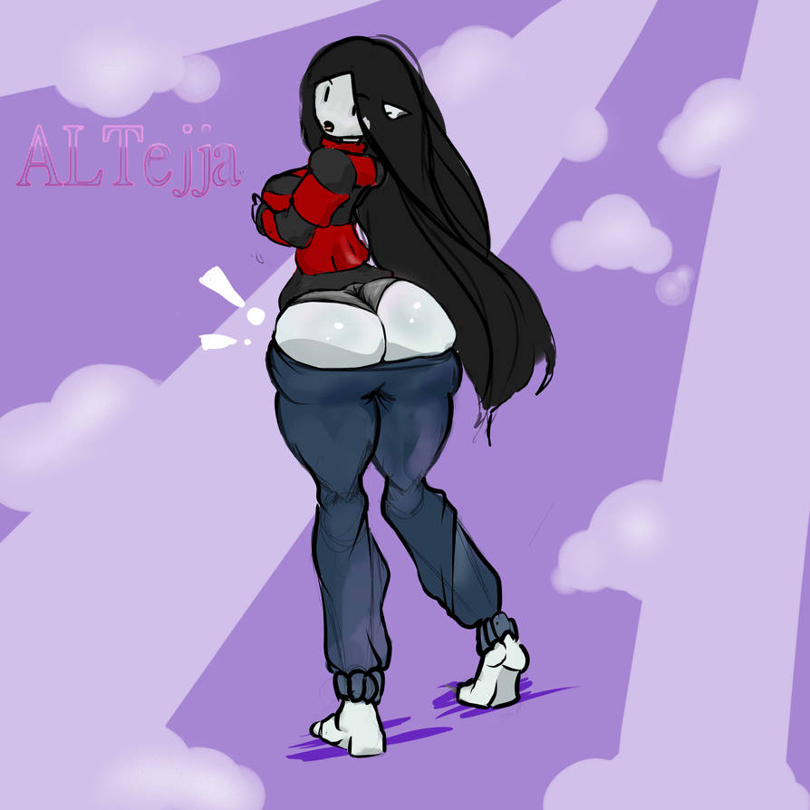 adventure time, ass, ass crack, bare ass, big ass, bubble ass, bubble butt, butt crack, female, marceline, marceline abadeer
