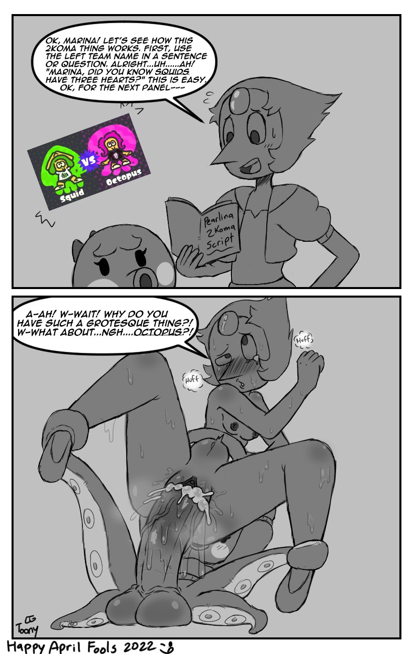 1futa 1girls 2022 2_panel_comic 2koma animal_crossing anthro april_fools artist_name breasts cartoon_network crossover cum cum_in_pussy cum_inside dated english_text female futa_on_female futanari greyscale huff instant_loss_2koma lewdtoonyguy long_nose long_penis marina_(animal_crossing) meta nintendo nipples octopus pearl_(steven_universe) pussy pussy_juice pussy_juice_drip reading reading_book reading_script script speech_bubble splatfest splatoon squid steven_universe stomach_bulge tentacle tentacles text text_bubble