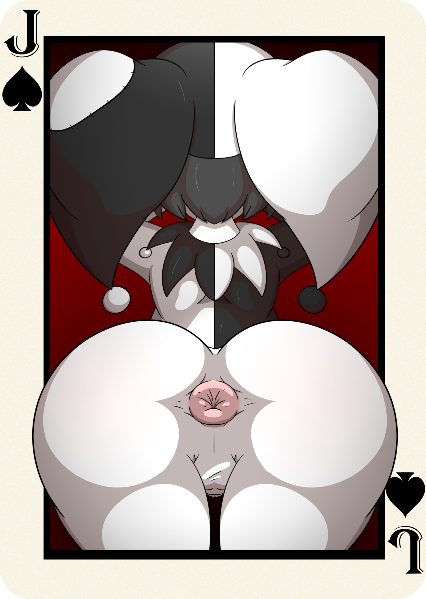 1boy anus ass backsack big_ass big_butt fat_ass fat_butt femboy huge_ass huge_butt jack_of_spades jacker_(thejestermime) jester jester_cap jester_outfit male male_only original_character pov solo spread_ass thejestermime thick_ass