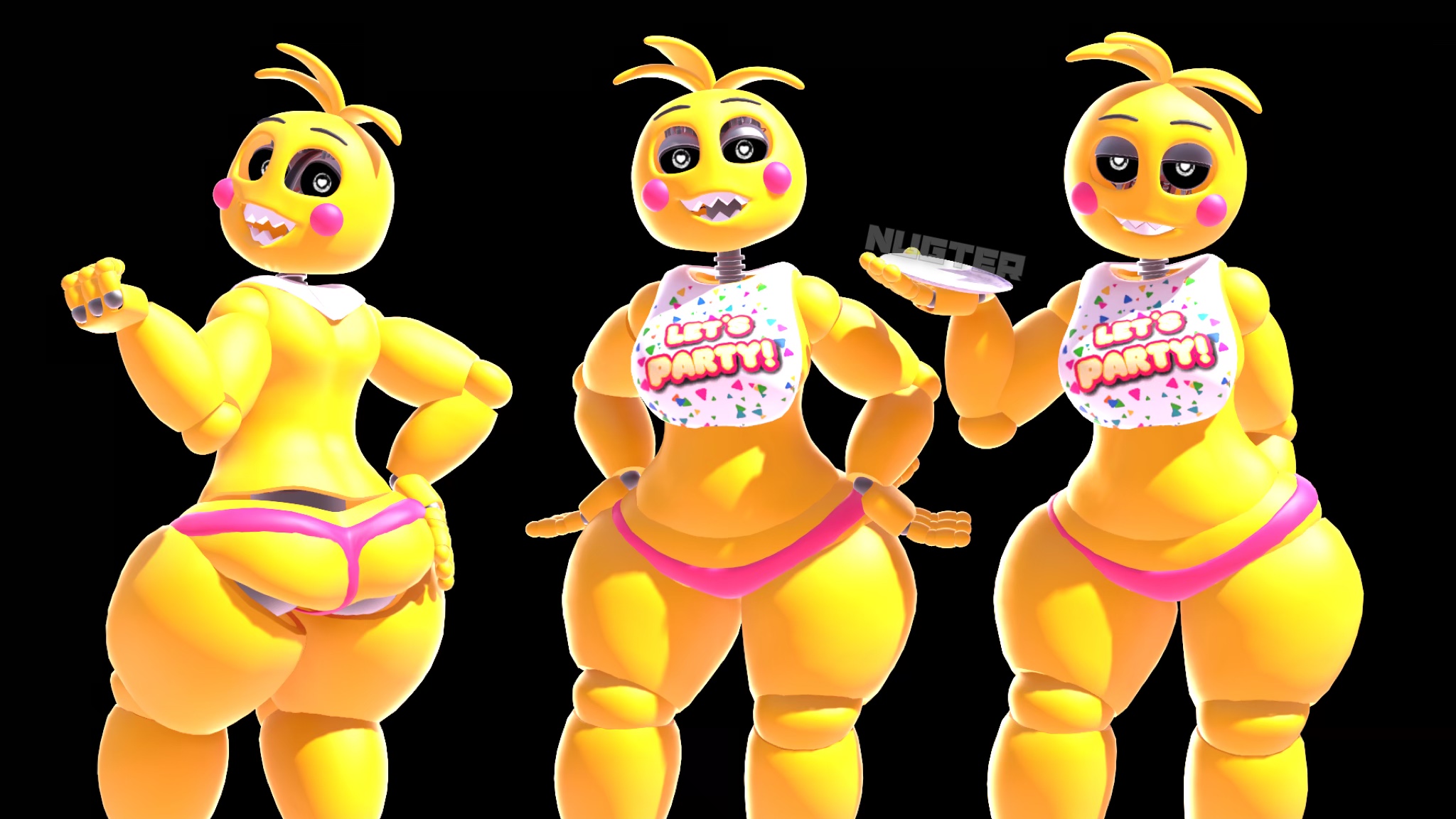 3d, bib, female, five nights at freddy's, five nights at freddy's 2, lovetaste chica, nugter, sfm, solo, source filmmaker, tagme, toy chica (fnaf), toy chica (love taste)