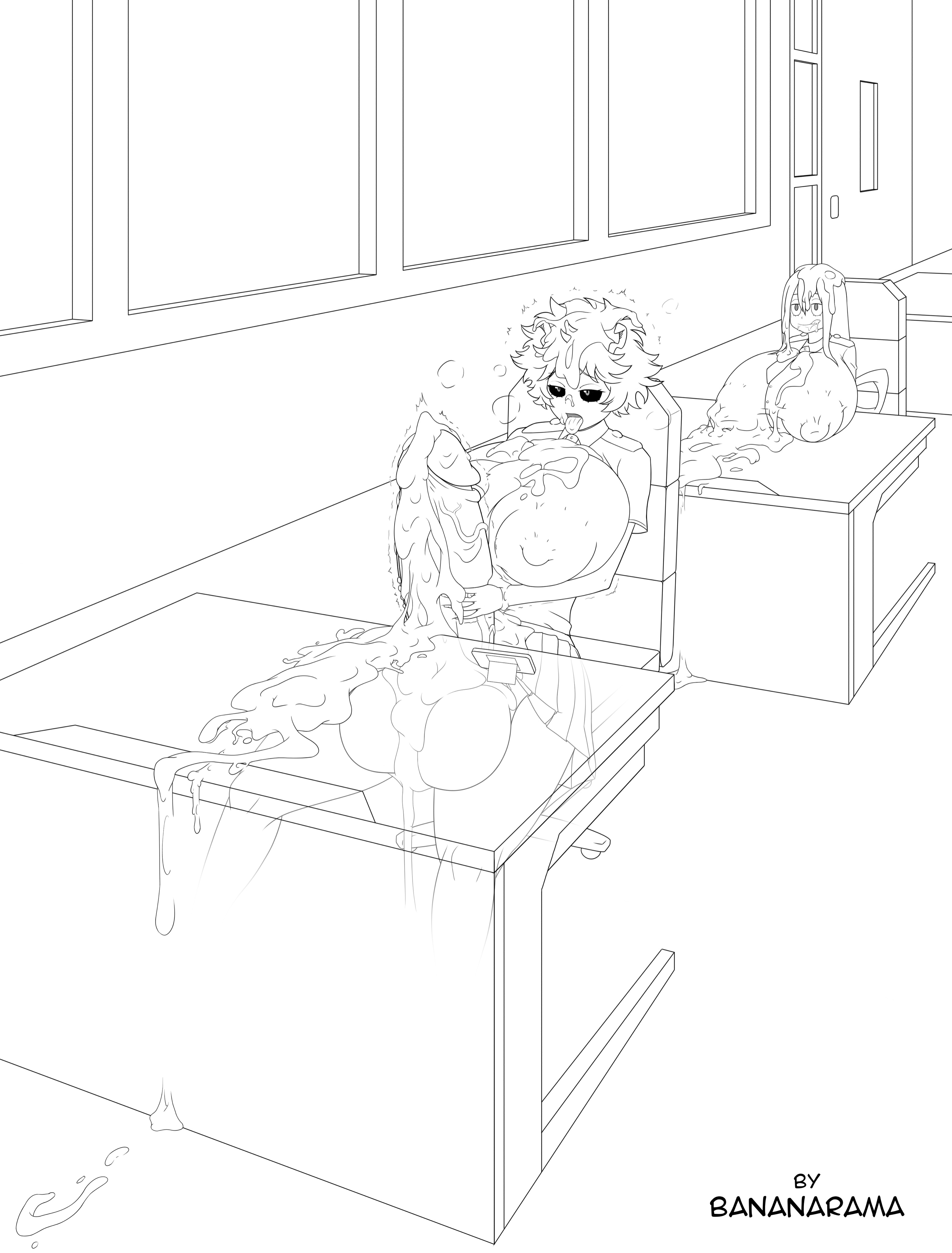1futa, 1girls, after masturbation, ahe gao, areolae, balls, bananarama (artist), big balls, big breasts, big penis, big testicles, black and white, breasts, breasts on table, classroom, climax, clothed, clothing, cum, cum all over, cum everywhere, cum on balls, cum on face, cum on hair, cum on own breasts, cum on own face, cum on own hair, cum on table, cumming, dickgirl, ejaculation, erect penis, excessive cum, female, futa focus, futanari, gigantic breasts, gigantic penis, horns, huge balls, huge breasts, huge cock, huge testicles, human, humanoid, humanoid penis, hyper penis, intersex, large balls, large breasts, large penis, large testicles, line art, looking through, massive breasts, masturbation, mina ashido, monochrome, mostly clothed, mouth open, my hero academia, nipples, no color, no panties, open mouth, orgasm, penis, phone, public, public masturbation, puffy nipples, school uniform, solo focus, testicles, thick penis, tongue, tongue out, tsuyu asui, two-handed masturbation, wide penis
