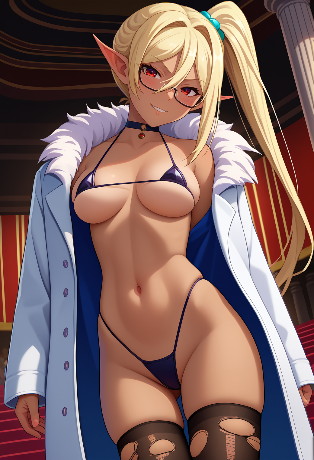 1girls ai_generated blonde_female blonde_hair blonde_hair blonde_hair_female civitai cloe_(kuroinu) dark-skinned_female dark_elf dark_skin dark_skinned_female elf elf_ears elf_female elf_girl female female_focus kenjo kuroinu_(series) kuroinu_~kedakaki_seijo_wa_hakudaku_ni_somaru~ long_hair pointy_ears red_eyes tagme