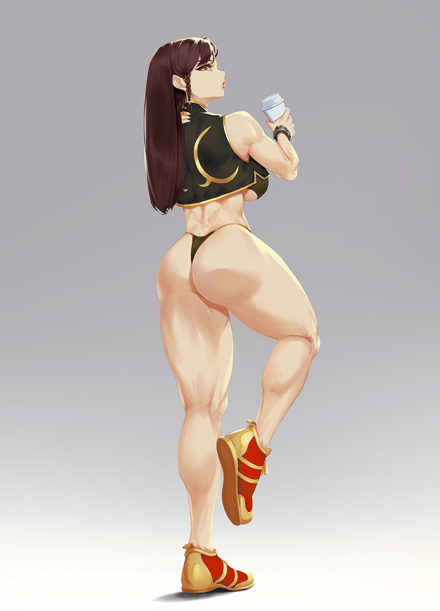 alternate_costume blueorca capcom chun-li female looking_back street_fighter street_fighter_alpha street_fighter_v string_panties tagme thick_thighs underboob