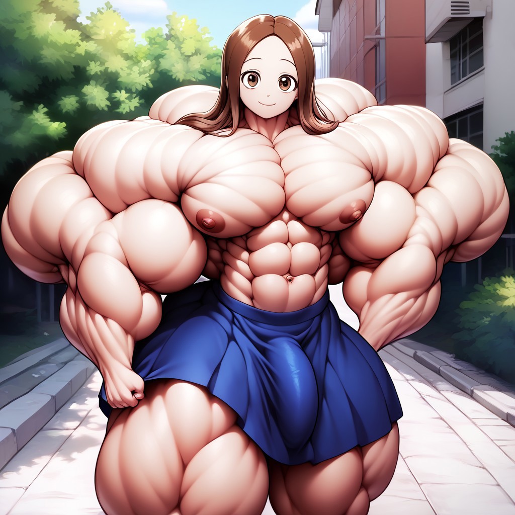 1boy 1male abs abs_focus ai_generated alternate_body_type ambush_(trap) androgynous anime armpit_hair bara barechested biceps big_balls big_penis blue_skirt brown_hair bulge bulge_through_clothing bulge_through_skirt chest_hair commentary commentary_request explicitly flaccid flexing fundoshi genderswap_(ftm) green_eyes hairy hairy_chest highres horns huge_balls huge_cock japanese_clothes karakai_jouzu_no_takagi-san large_pectorals leg_hair looking_at_viewer male male_focus male_only male_pubic_hair male_swimwear manly muscular muscular_male nai_diffusion navel navel_hair nipples nude nudity outdoors pecs pectorals penis penis_peek pose pubic_hair rule_63 screenshot_edit short_hair skirt_bulge smile solo stomach stomach_hair sweat tagme takagi-san testicles thick_thighs thighs topless_male twintails underwear underwear_only v-shaped_eyebrows veins what