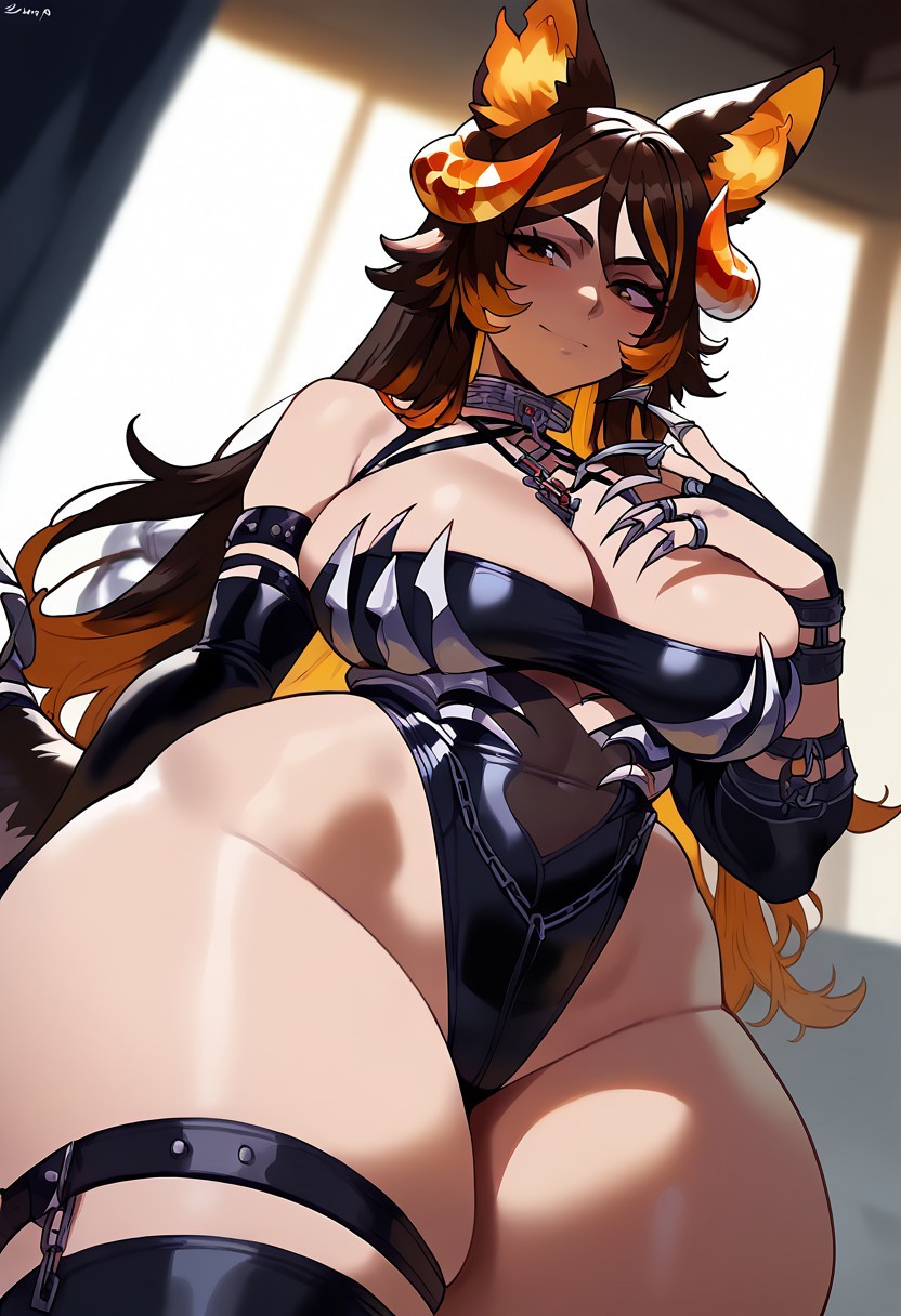 ai generated, female, hellhound, indie virtual youtuber, rayasox, sinder (vtuber), tagme, virtual youtuber, vtuber, wolf, wolf ears, wolf girl