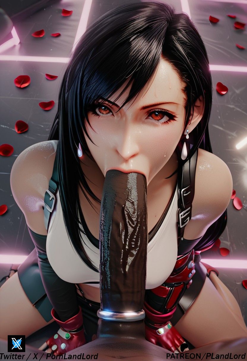 ai_generated black_hair dark-skinned_male final_fantasy final_fantasy_vii gloves pornlandlord skirt tank_top tifa_lockhart tifa_lockhart_(cosplay) white_topwear