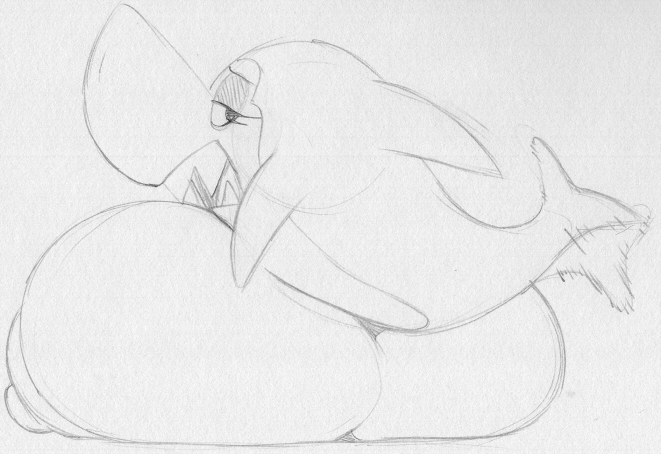 big_breasts breasts female feral fin fish half-closed_eyes hanna-barbera huge_breasts hyper hyper_breasts jabberjaw jabberjaw_(character) jellystone_(hbo_max) looking_back marine monochrome narrowed_eyes non-mammal_breasts open_mouth sbshouseofpancakes shark sharp_teeth tail_motion tailwag teeth