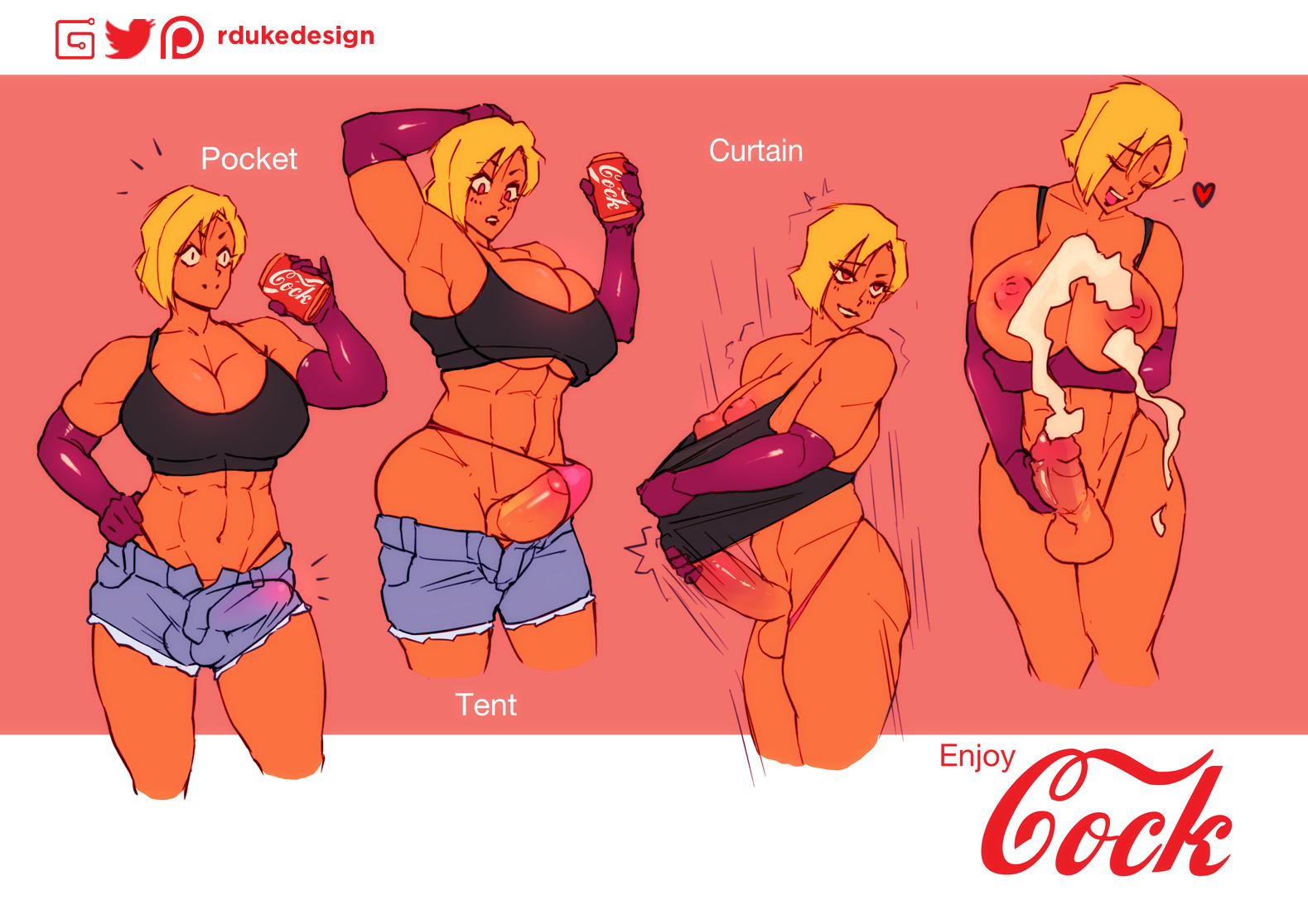 1futa, 2d, 2d (artwork), areolae, balls, big breasts, big penis, blonde futa, blonde hair, blonde-haired futa, breasts, clothed, clothing, cum, cumshot, curtain call challenge, cutoffs, dark skin, digital drawing (artwork), digital media (artwork), ejaculation, elbow gloves, erection, erection under clothes, fully clothed, futa only, futanari, gloves, gyaru, huge breasts, human, human only, intersex, masturbation, meme, mostly nude, muscles, muscular, muscular futa, nipples, nude, orgasm, penis, raoul-duke, short hair, solo, solo futa, squatting, tan-skinned futa, tank top, tanned futa, tanned skin