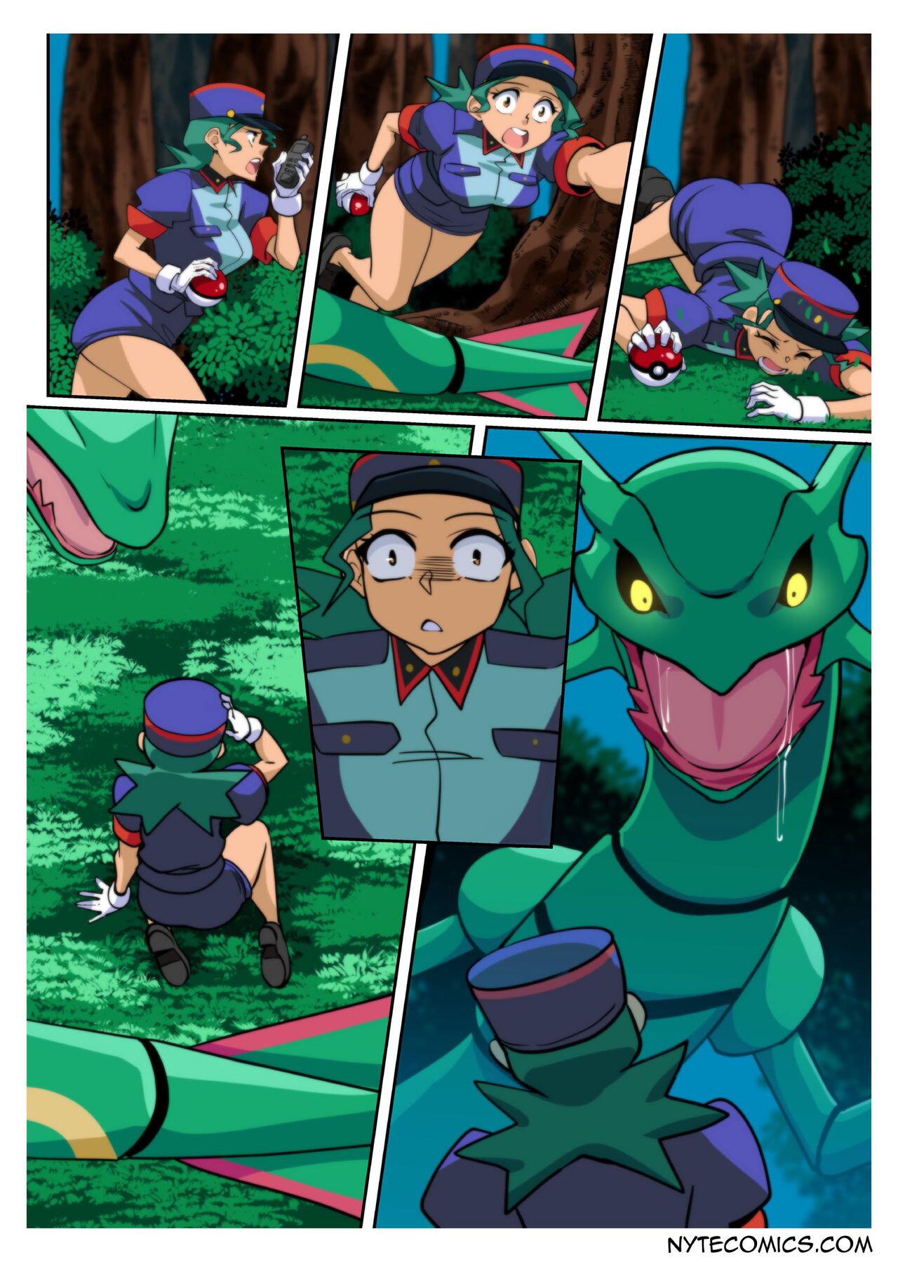 big_breasts breasts clothing comic huge_breasts imminent_vore large_breasts nyte officer_jenny_(pokemon) panties pokémon_(species) pokemon vore