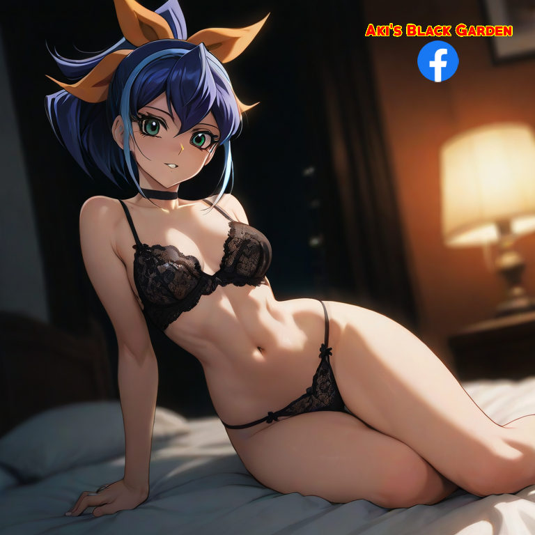 1girls abdomen ai_generated athenaasamiya bed blue_hair blush celina female green_eyes hi_res looking_at_viewer lying medium_breasts navel panties ribbon serena_(yu-gi-oh!_arc-v) smile solo teenager underwear young yu-gi-oh! yu-gi-oh!_arc-v