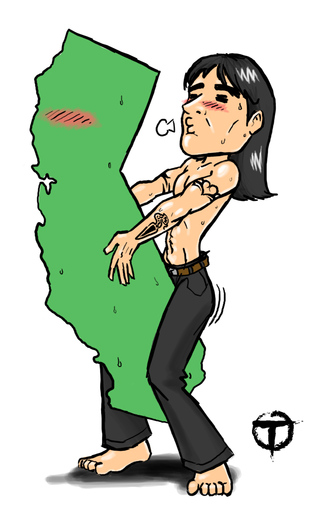 anthony_kiedis artist_request barefoot between_legs black_pants blush brown_belt california caricature closed_eyes country funny geography grinding human humor humping long_hair map meme real_person red_hot_chili_peppers shirtless shoulder_tattoo standing tagme tattoo white_background white_skin