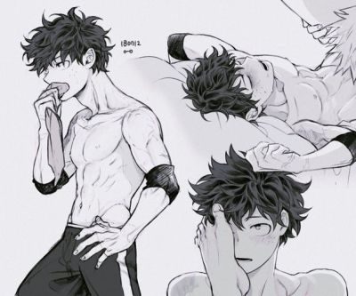 feet, gay, gay male, izuku midoriya, katsuki bakugou, male, megane o o, my hero academia, spiky hair, yaoi