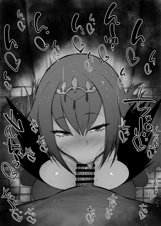 1boy 1girls :>= angry_dragon bathroom big_breasts big_penis black_and_white blowjob blowjob_face blush censored dark-skinned_male dark_skin deep_blowjob deepthroat_mark detailed_background dress drooling eye_contact eyelashes fate/grand_order fate_(series) fellatio female hands-free heart human indoor indoors kurotama long_hair looking_at_viewer male male_pov oral oral_sex pov room saliva saliva_trail scathach_skadi shiny shiny_skin sketch sound_effects squatting sweat text tiara toilet tongue_out vein veins veiny veiny_penis