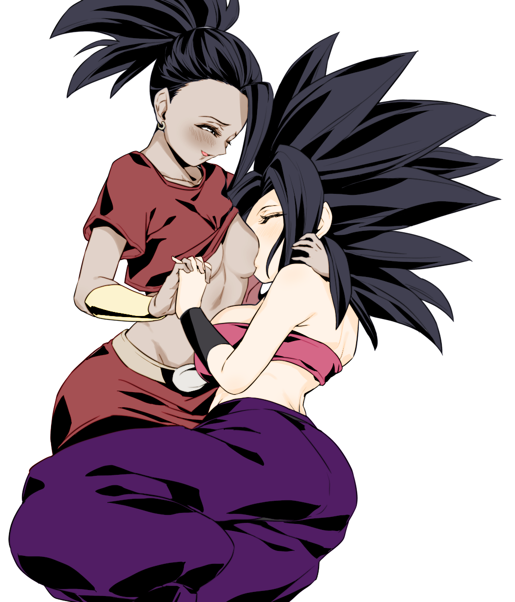 2girls abs ajaycolor black_eyes black_hair breast_sucking breastfeeding breasts caulifla closed_eyes color color_edit colored colored_hair colored_inner_hair colored_sketch colored_skin dragon_ball dragon_ball_super edit female female_only huge_ass huge_breasts kale long_hair monochrome multiple_girls open_mouth rom saiyan shounen_jump spiky_hair yuri