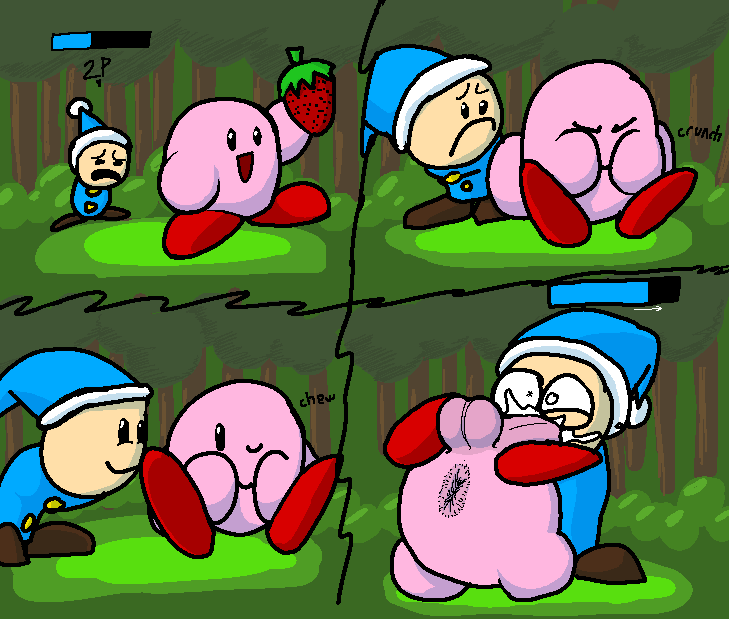 balls cum cum_in_mouth fellatio game_ui kirby kirby_(series) male male_only mob_face penis poppy_bros._jr. sultryscribz tagme waddling_head