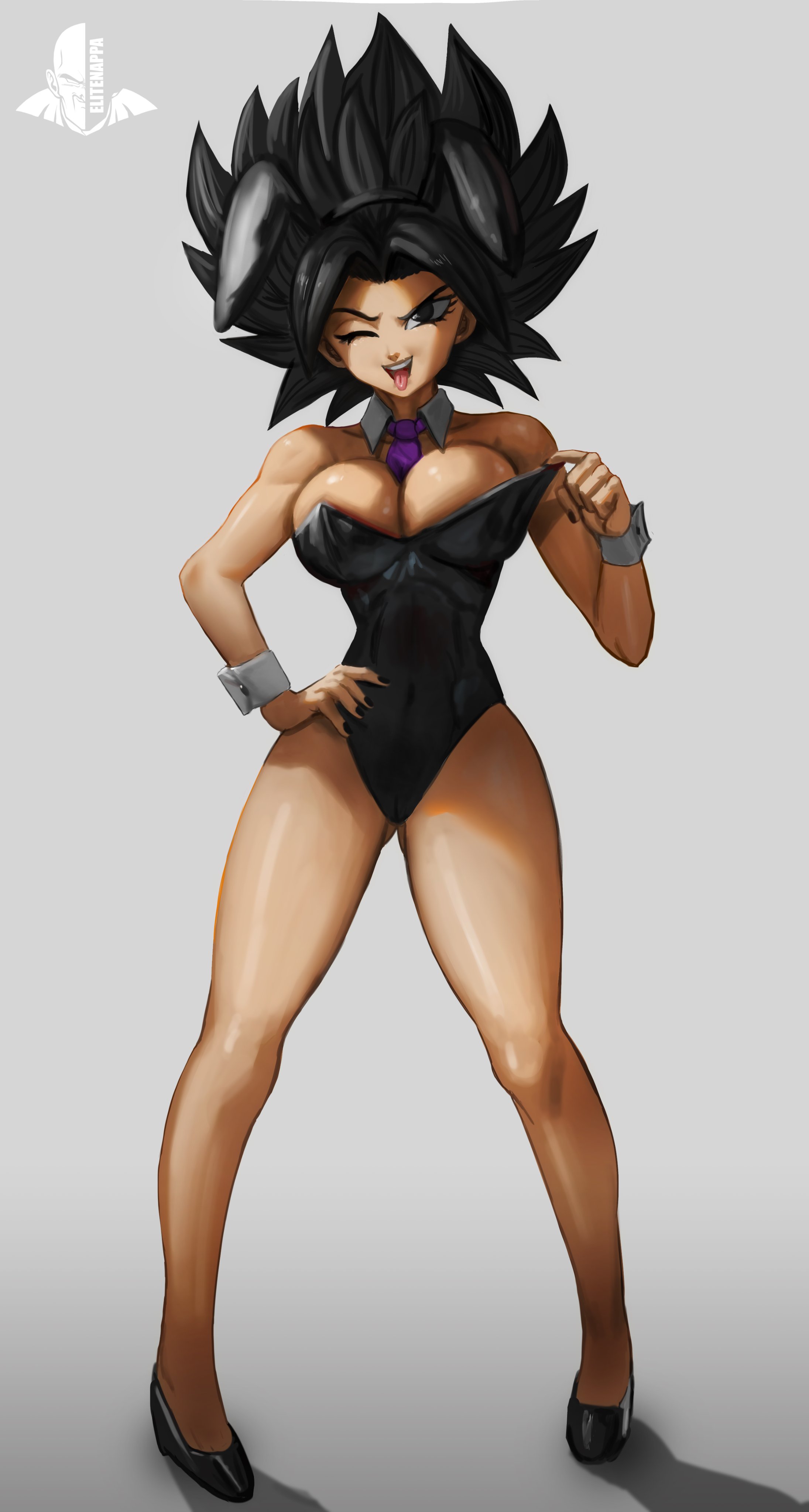 bunnysuit, caulifla, dragon ball, dragon ball super, elitenappa, female
